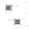 Kolczyki K0036 z czarnymi diamentami białe złoto sztyft zakręcany labret K0036.B3.DIB.02 marko