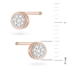 Złote okrągłe kolczyki z diamentami różowe złoto sztyft zakręcany labret K0041.R3.DIW.02 marko