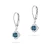 Kolczyki z białego złota długie wiszące różowy topaz London Blue i brylanty kwiat K0571.B3.TOL.01 marko
