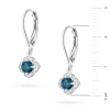 Kolczyki z białego złota długie wiszące różowy topaz London Blue i brylanty kwiat K0571.B3.TOL.01 marko