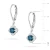 Kolczyki z białego złota długie wiszące różowy topaz London Blue i brylanty kwiat K0571.B3.TOL.01 marko