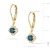 Kolczyki z żółtego złota długie wiszące różowy topaz London Blue i brylanty kwiat K0571.Z3.TOL.01 marko