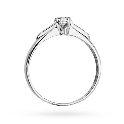 Zaręczynowy pierścionek białe złoto  brylant 0,12ct Klasyka