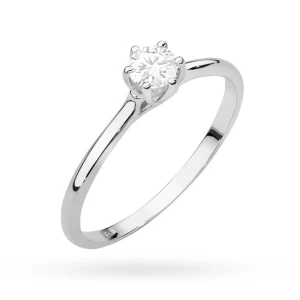 Pierścionek zaręczynowy klasyczny 0,20ct  z białego złota Lab Diamonds