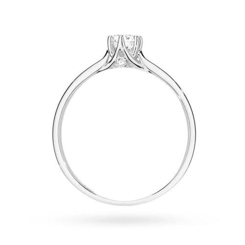 Pierścionek zaręczynowy klasyczny 0,20ct  z białego złota Lab Diamonds