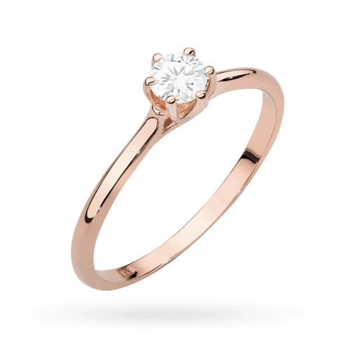 Pierścionek zaręczynowy klasyczny 0,20ct  z różowego złota Lab Diamonds