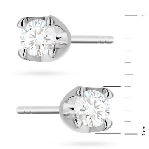 Złote kolczyki z brylantami 0,16ct basic białe złoto