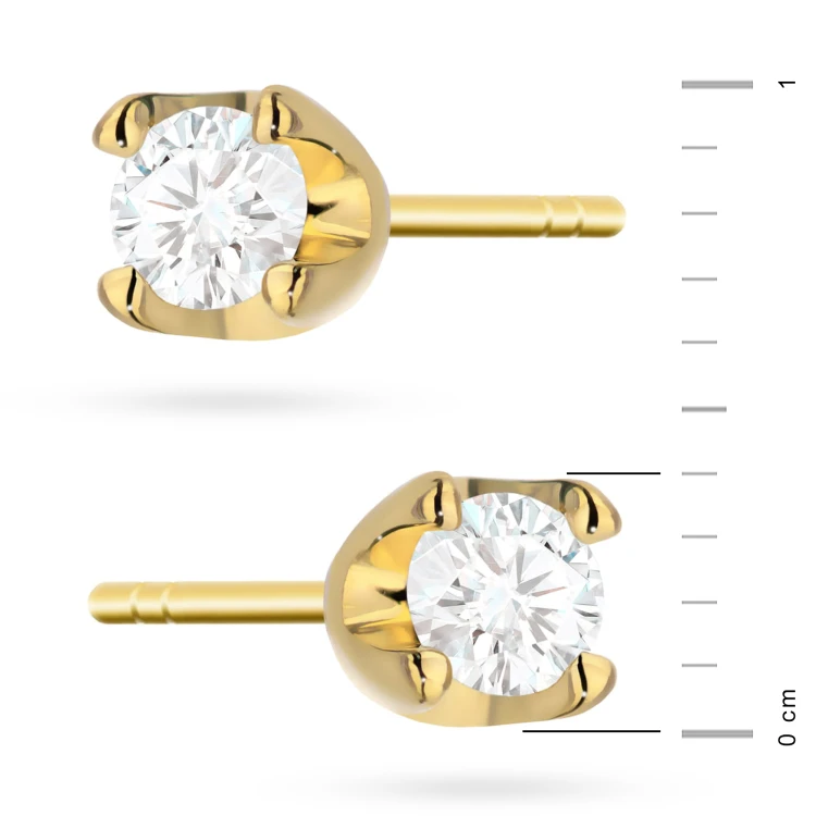 Złote kolczyki z brylantami 0,16ct basic klasyczne