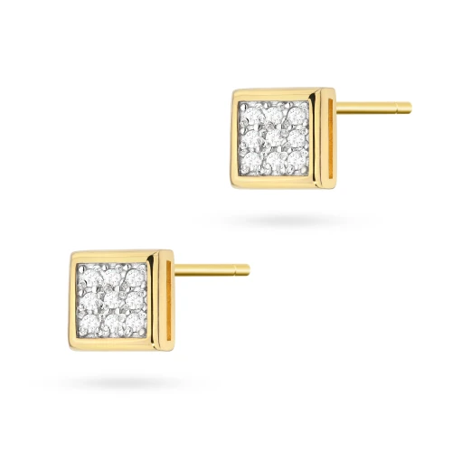 Złote kolczyki z brylantami 0,09ct