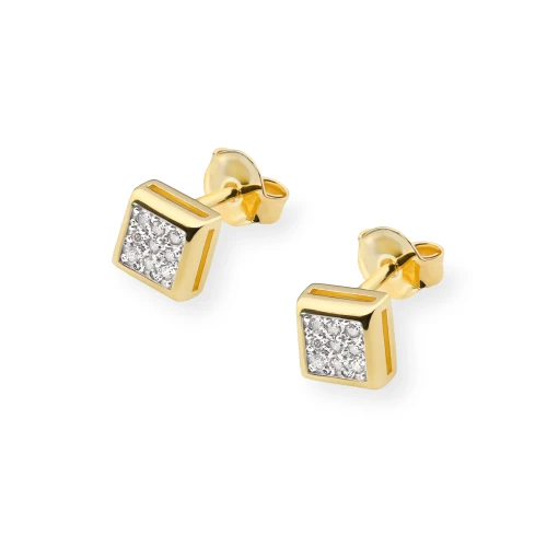 Złote kolczyki z brylantami 0,09ct
