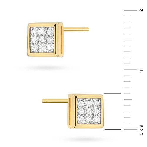 Złote kolczyki z brylantami 0,09ct