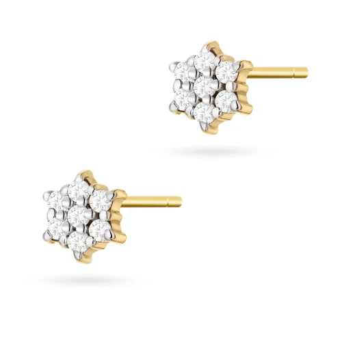Złote kolczyki z brylantami 0,12ct