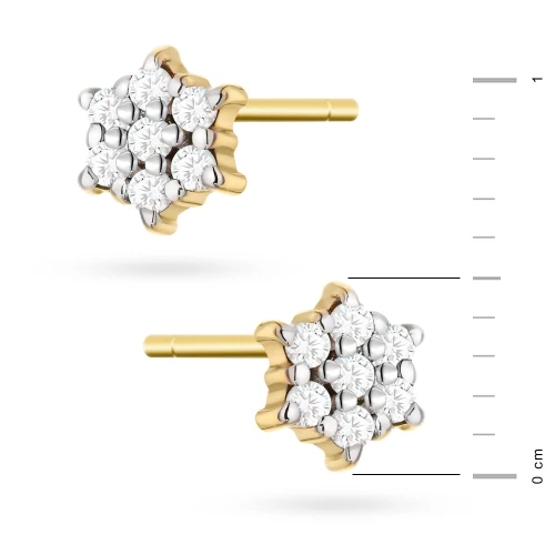 Złote kolczyki z brylantami 0,12ct
