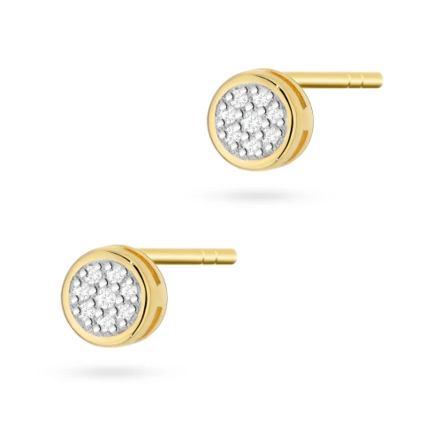 Złote kolczyki z brylantami 0,09ct