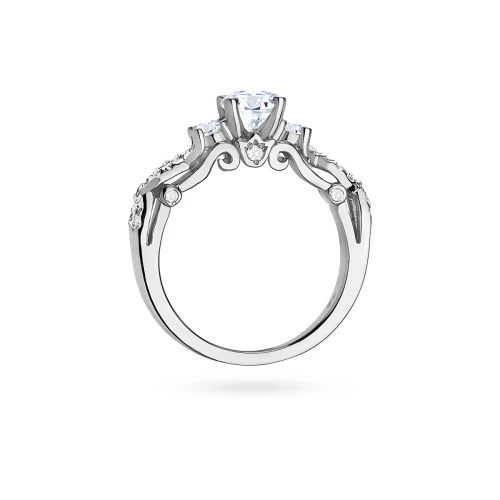 Pierścionek zaręczynowy białe złoto z brylantami 0,84ct Dynastia