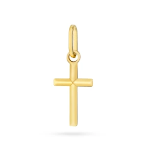 Złota zawieszka minimalistyczny krzyżyk 