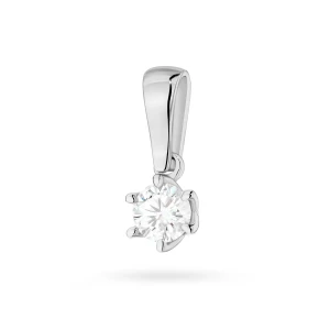 Klasyczna złota zawieszka z diamentem 0,30ct białe złoto