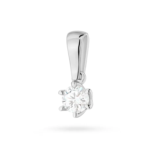 Klasyczna złota zawieszka z diamentem 0,30ct białe złoto