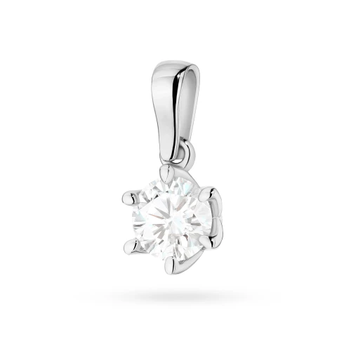 Klasyczna złota zawieszka z masywnym  diamentem 1,00ct białe złoto