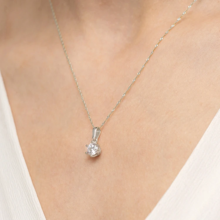 Klasyczna złota zawieszka z masywnym diamentem 1,00ct białe złoto Z0575.B3.DIW.05 marko