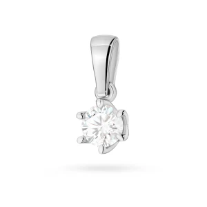 Klasyczna zawieszka z białego złota z diamentem laboratoryjnym 0,40ct Lab Diamonds