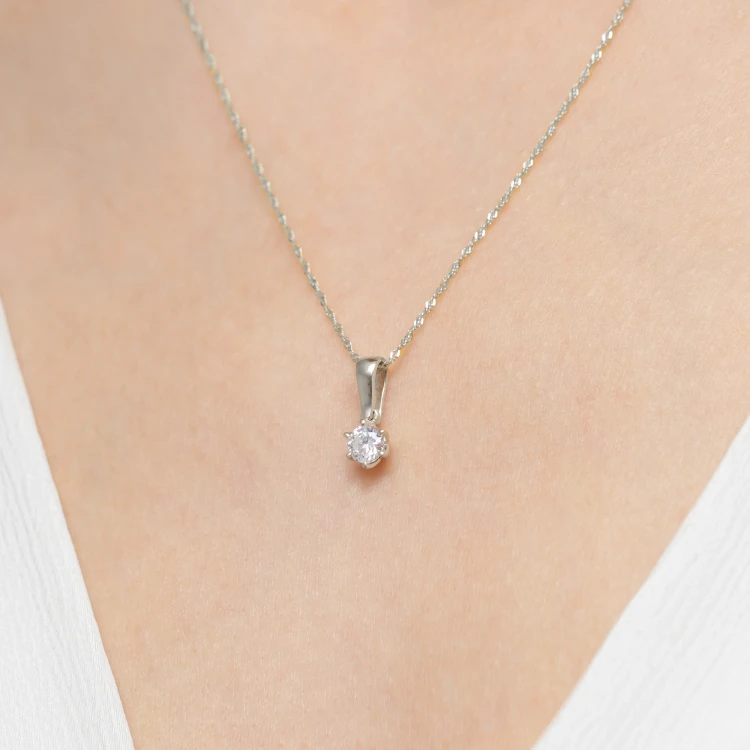 Klasyczna zawieszka z białego złota z diamentem laboratoryjnym 0,40ct Lab Diamonds Z0575.B3.LDW.02 marko
