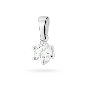Klasyczna zawieszka z białego złota z diamentem laboratoryjnym 0,50ct Lab Diamonds