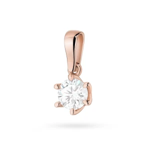 Klasyczna złota zawieszka z masywnym  diamentem 0,70ct różowe złoto