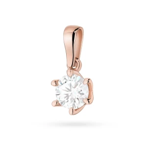 Klasyczna złota zawieszka z masywnym  diamentem 1,00ct różowe złoto