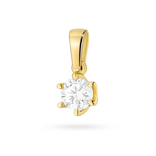 Klasyczna złota zawieszka z masywnym diamentem 0,50ct żółte złoto