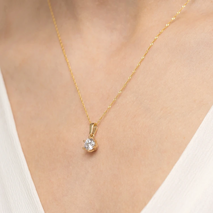 Klasyczna złota zawieszka z masywnym diamentem 1,00ct żółte złoto Z0575.Z3.DIW.05 marko