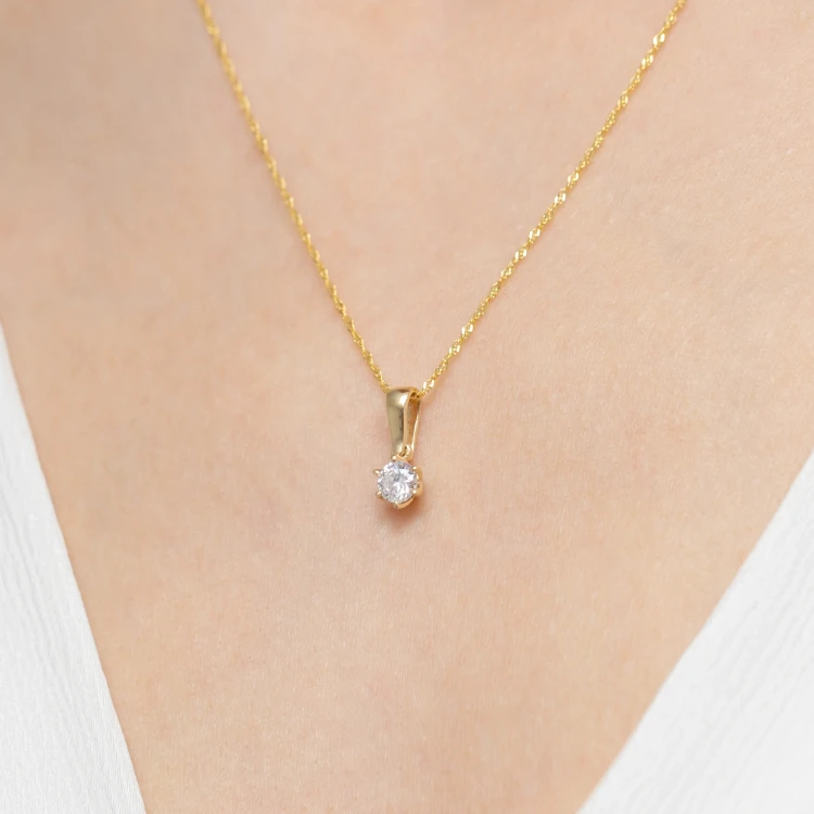 Klasyczna zawieszka z żółtego złota z diamentem laboratoryjnym 0,40ct Lab Diamonds Z0575.Z3.LDW.02 marko
