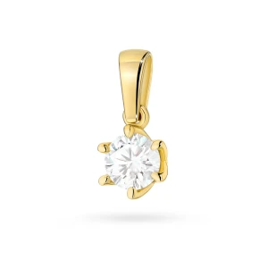 Klasyczna zawieszka z żółtego złota z diamentem laboratoryjnym 0,50ct Lab Diamonds