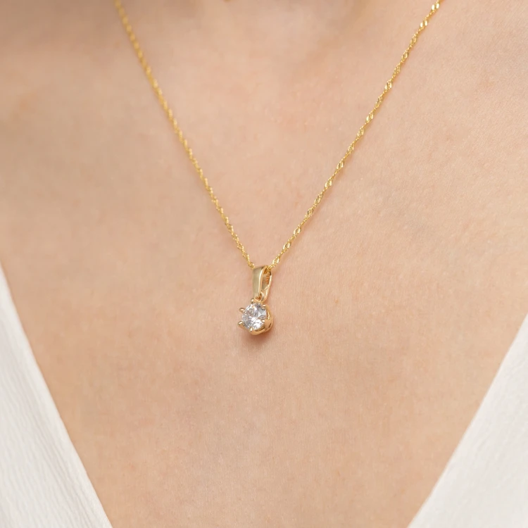 Klasyczna zawieszka z żółtego złota z diamentem laboratoryjnym 0,50ct Lab Diamonds Z0575.Z3.LDW.03 marko