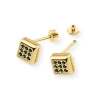 Kolczyki K0036 z czarnymi diamentami żółte złoto sztyft zakręcany labret K0036.Z3.DIB.02 marko