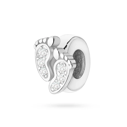Srebrna zawieszka stópki z cyrkoniami Charms Z724-925-BS marko