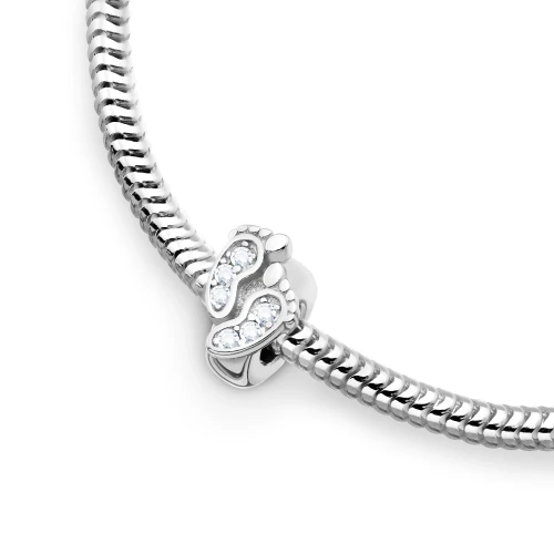 Srebrna zawieszka stópki z cyrkoniami Charms Z724-925-BS marko