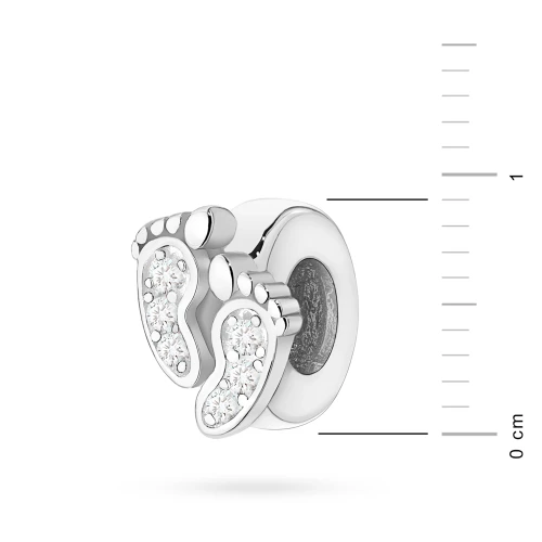 Srebrna zawieszka stópki z cyrkoniami     Charms