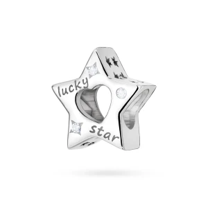 Srebrna zawieszka gwiazda z cyrkoniami    Charms