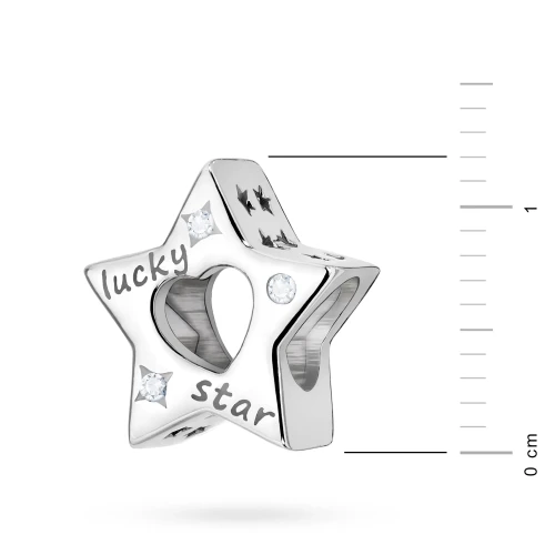 Srebrna zawieszka gwiazda z cyrkoniami    Charms