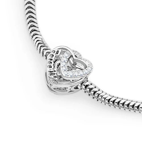 Srebrna zawieszka dwa serca z cyrkoniami Charms Z726-925-BS marko