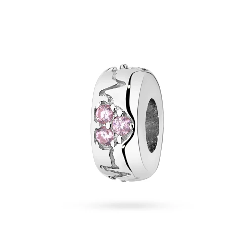 Srebrna zawieszka serca z rózowymi cyrkoniami Charms Z727-925-RS marko