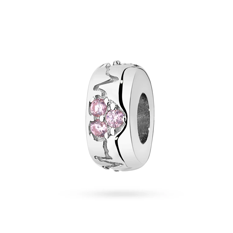 Srebrna zawieszka serca z rózowymi cyrkoniami Charms Z727-925-RS marko