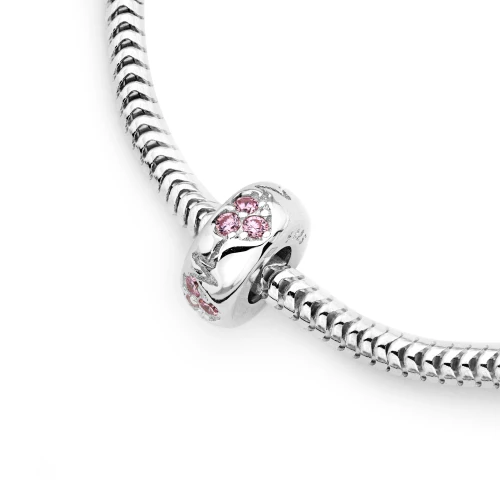 Srebrna zawieszka serca z rózowymi cyrkoniami Charms Z727-925-RS marko