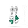 Srebrna zawieszka podwójna zielona koniczyna z cyrkoniami dla przyjaciól Best Friends dwa serca Charms Z728-925-ZS marko