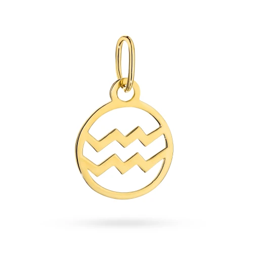 Złota zawieszka znak zodiaku wodnik Zodiak