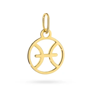 Złota zawieszka znak zodiaku ryby Zodiak