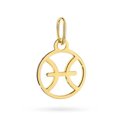 Złota zawieszka znak zodiaku ryby Zodiak