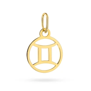 Złota zawieszka znak zodiaku bliźnięta Zodiak