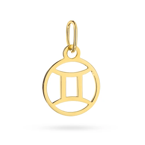 Złota zawieszka znak zodiaku bliźnięta Zodiak